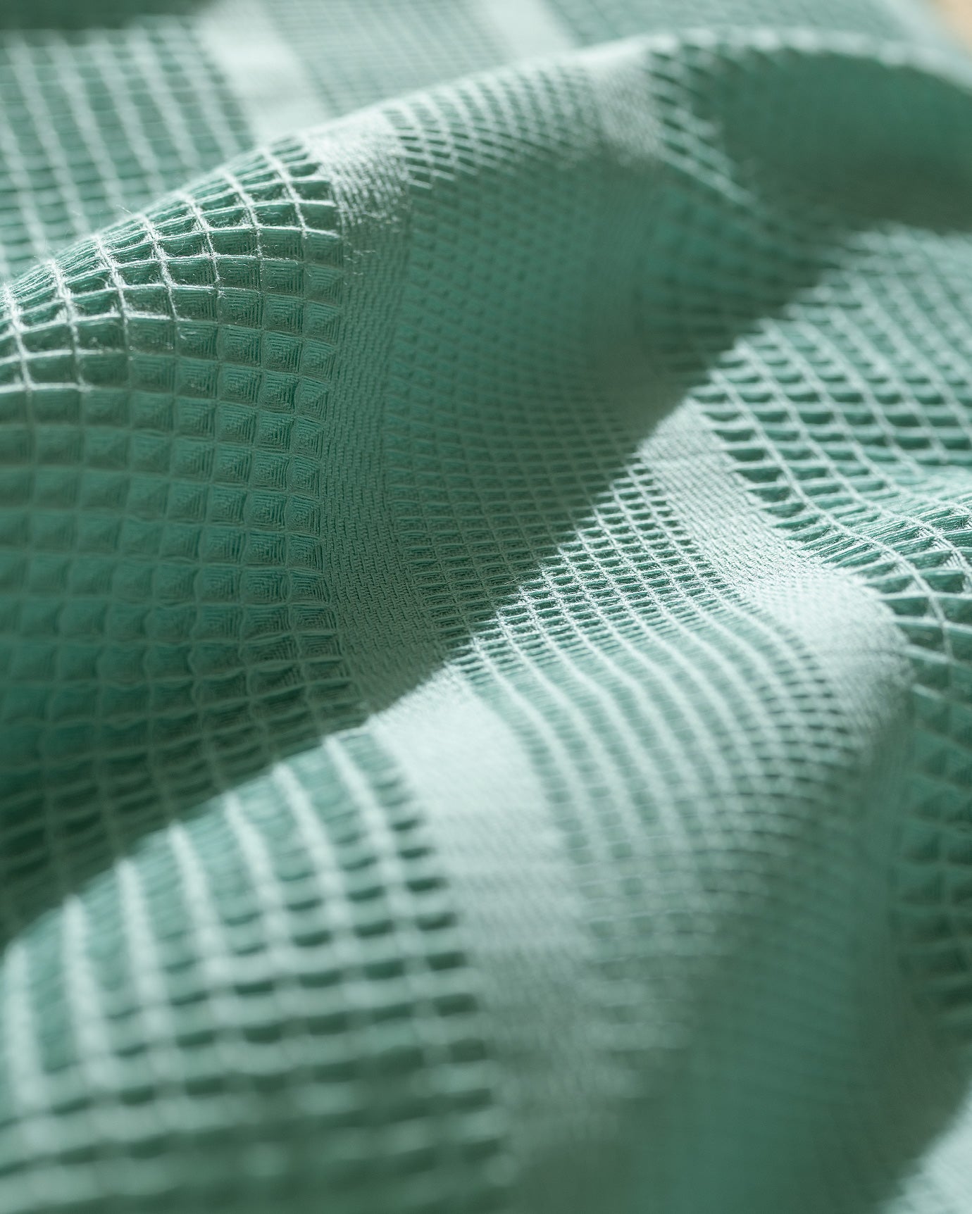 King Size 100% Cotton Pique Bedspread - Turquoise Waffle Weave Blanket