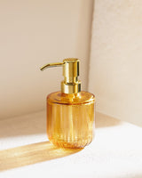 Amber Liquid Soap Dispenser for Bathroom - Elegant Countertop Decor