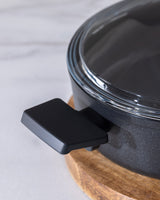 Titanium Non-Stick Shallow Casserole Pot, Black, 26 cm