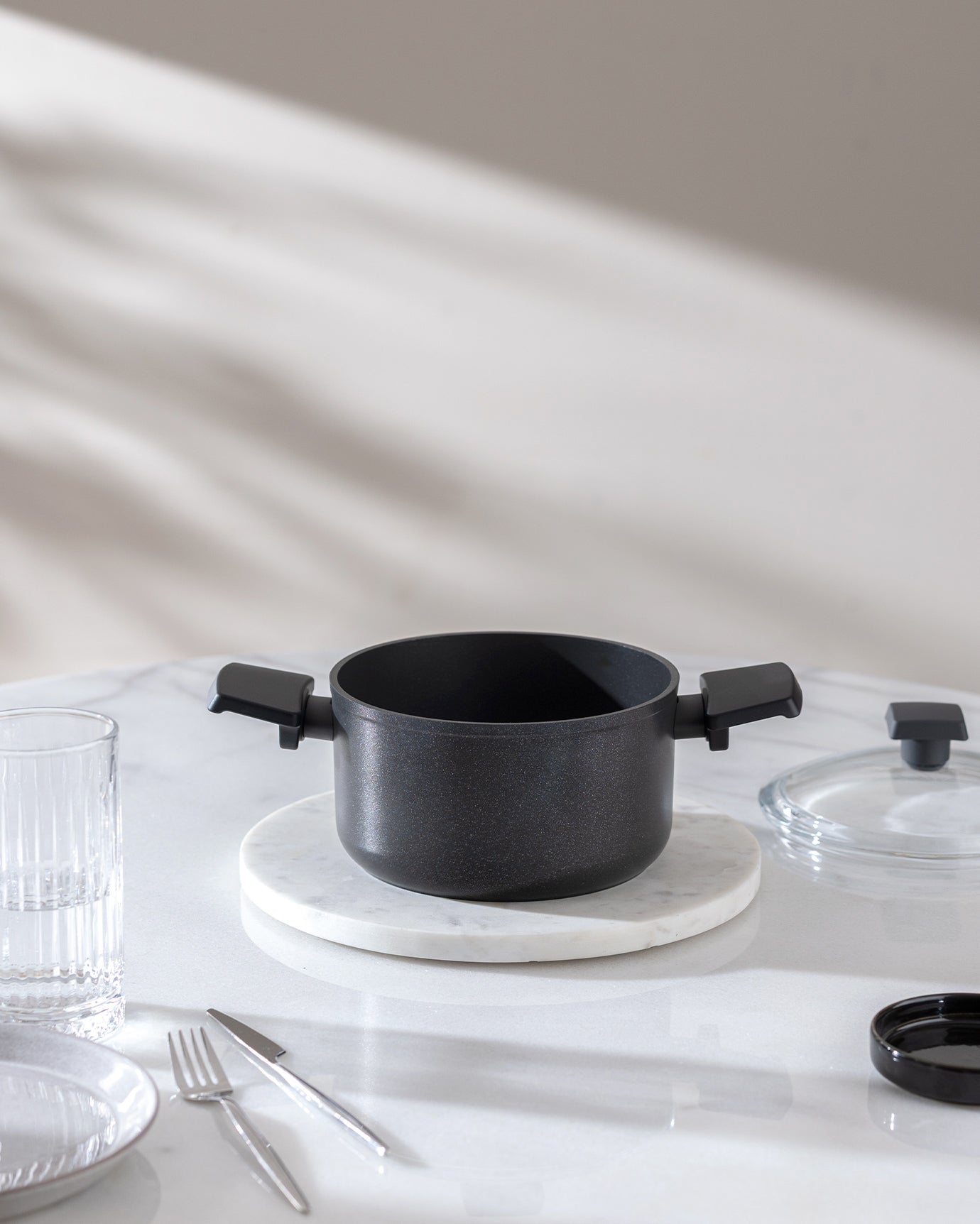 Titanium Professional Deep Saucepan, 18 cm, Black