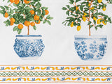 Polycotton Citron Orange Tablecloth
