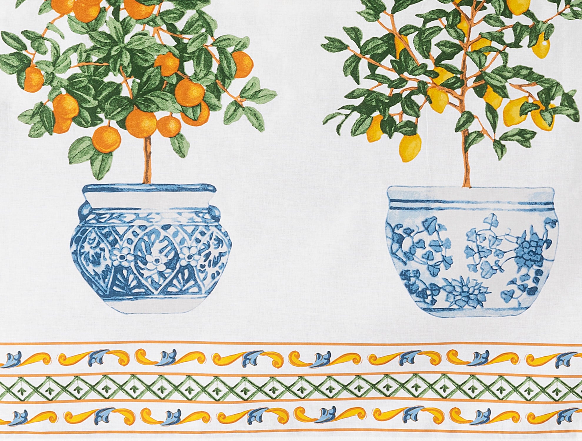Polycotton Citron Orange Tablecloth