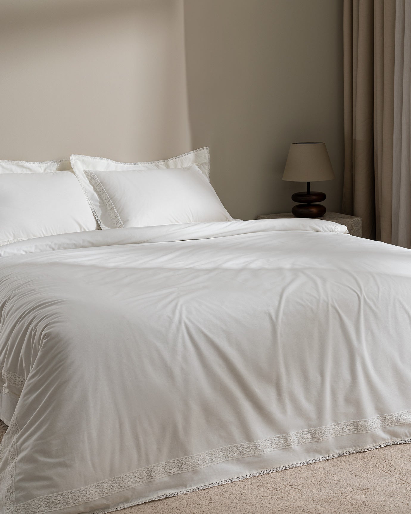 Kaviera Embroidered 100% Cotton Double Size Duvet Cover Bedding Set