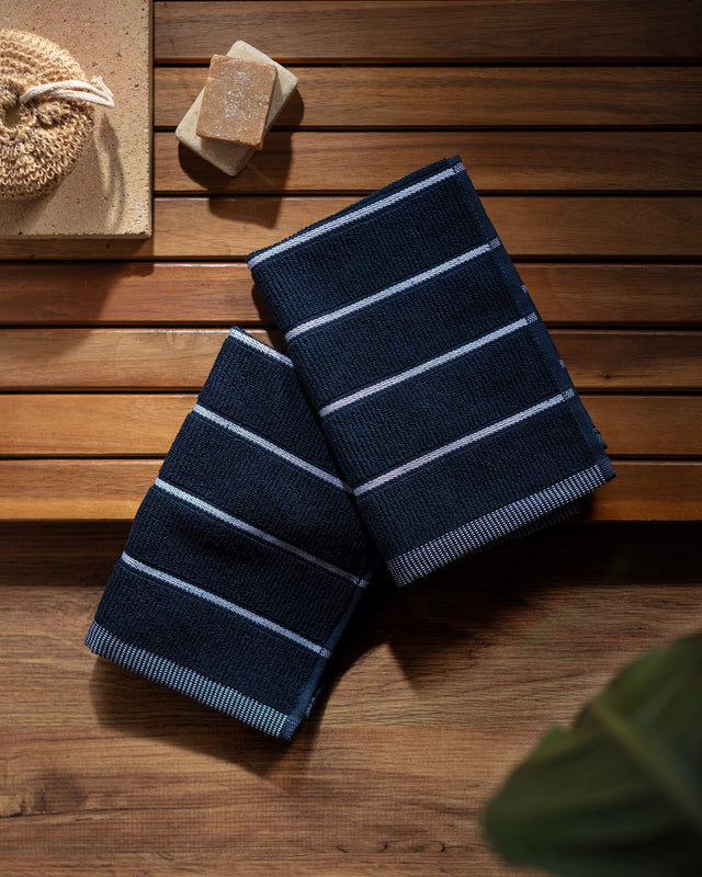 Premium 100% Cotton 2-Piece Hand Towel Set - Yacht Collection Style