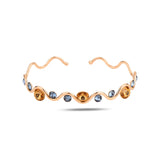 Bracelet Ouvert en Argent Sterling - Élégance Cristal Swarovski Sertie en Sertissure