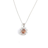 925 Sterling Silver Teardrop Zultanite & Zircon Halo Necklace