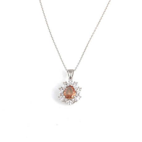 925 Sterling Silver Teardrop Zultanite & Zircon Halo Necklace
