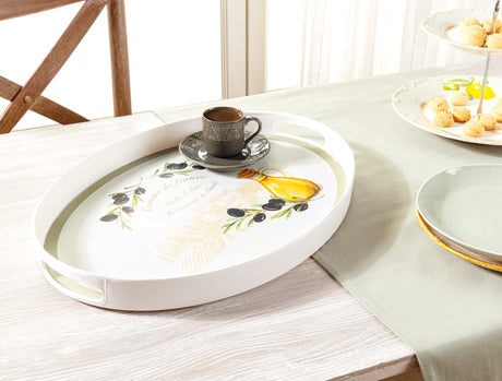 Plastic Oval Serving Tray - Modern Minimalist Design