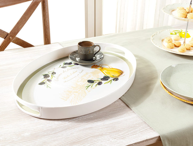 Plastic Oval Serving Tray - Modern Minimalist Design