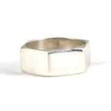 925 Sterling Silver Men's Ring - Polished Hexagonal Design