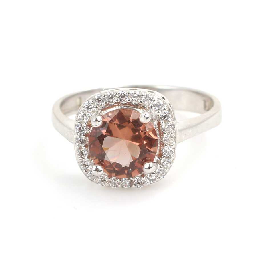 Anillo cuadrado de piedra preciosa Zultanita de plata esterlina premium