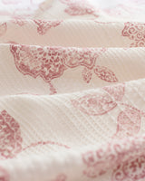 Twin Size Cotton Printed Pique Bedding Set - Powder Pink