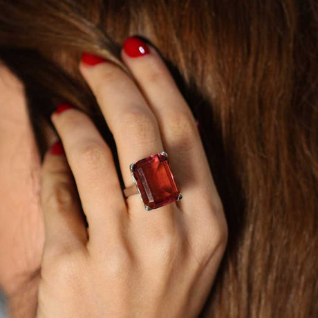 925 Sterling Silver Zultanite Ring - Elegant Rectangular Cut