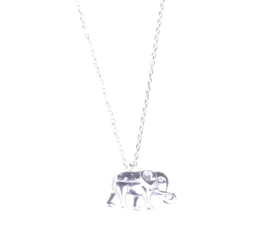 Elegant 925 Sterling Silver Dainty Elephant Charm Pendant Necklace