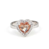 Premium 925 Sterling Silver Heart Zultanite Entourage Ring