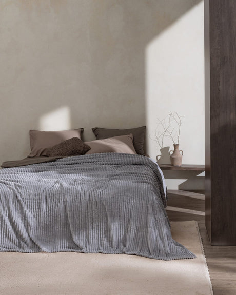 Plush Welsoft Single Polyester Blanket Grey