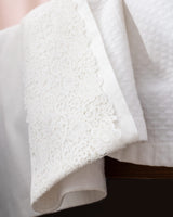 100% Cotton Double Pique Set - Elegant Lace Trim