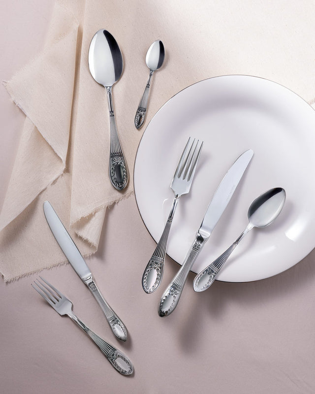 Elegant Stainless Steel 84-Pc Cutlery Set - La Papillion Design