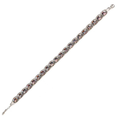 925 Sterling Silver Mystic Topaz Tennis Bracelet - Bold Oval