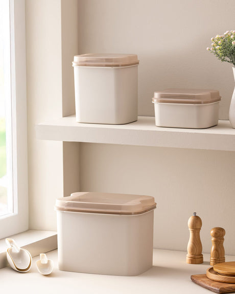 Lucca 3-Piece Food Storage Container Set - Airtight Meal Prep & Kitchen Organization