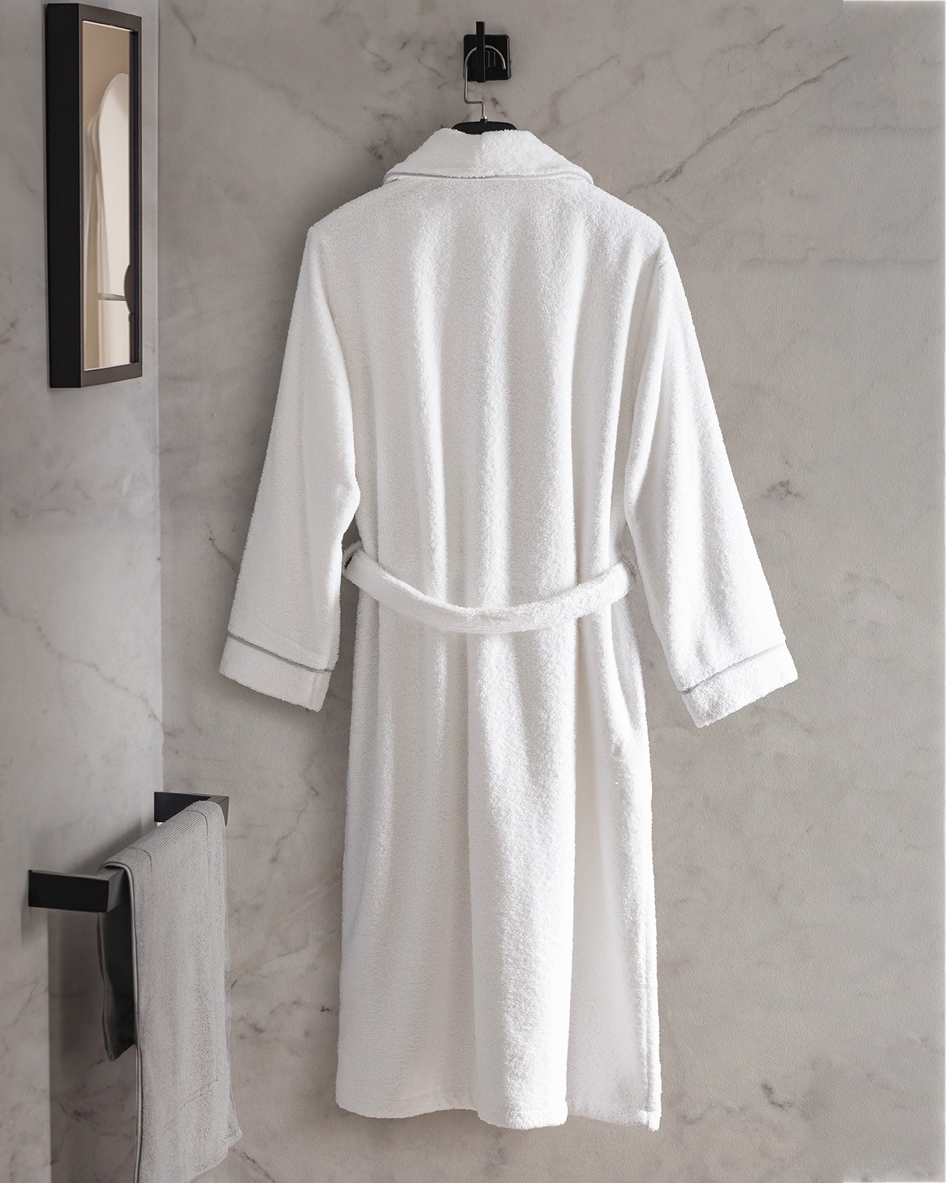 100% Cotton Unisex Bathrobe - Plush Shawl Collar Hotel Collection