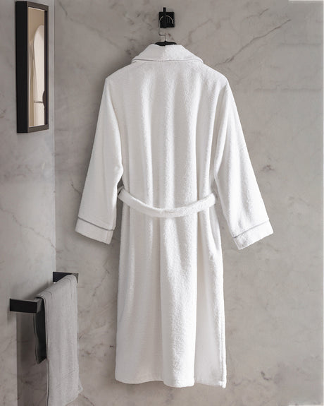 100% Cotton Unisex Bathrobe - Plush Shawl Collar Hotel Collection