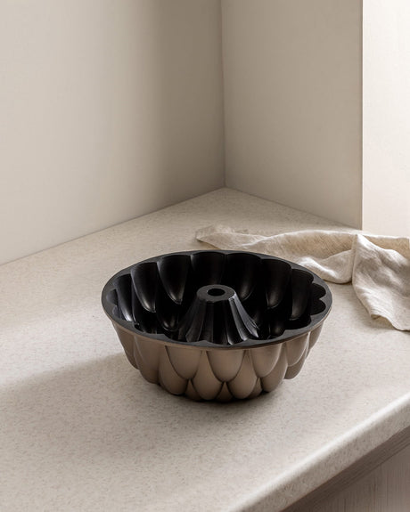 Gold Fluted Teardrop Cake Pan - Non-Stick Baking Mold
