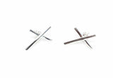 925 Sterling Silver Curved X Earrings - Modern Minimalist Design