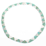 925 Sterling Silver Turquoise 5-Row Necklace - Unique Artisan Design