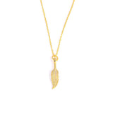 Sterling Silver Feather Pendant Necklace - Minimalist Design