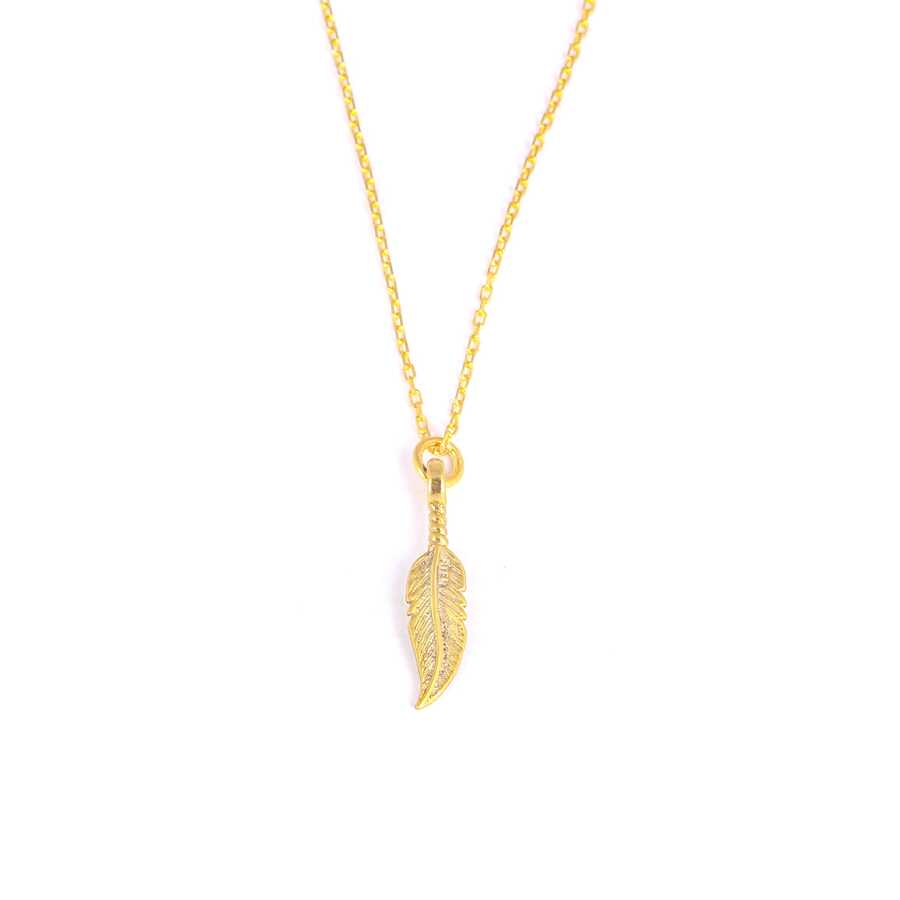Sterling Silver Feather Pendant Necklace - Minimalist Design
