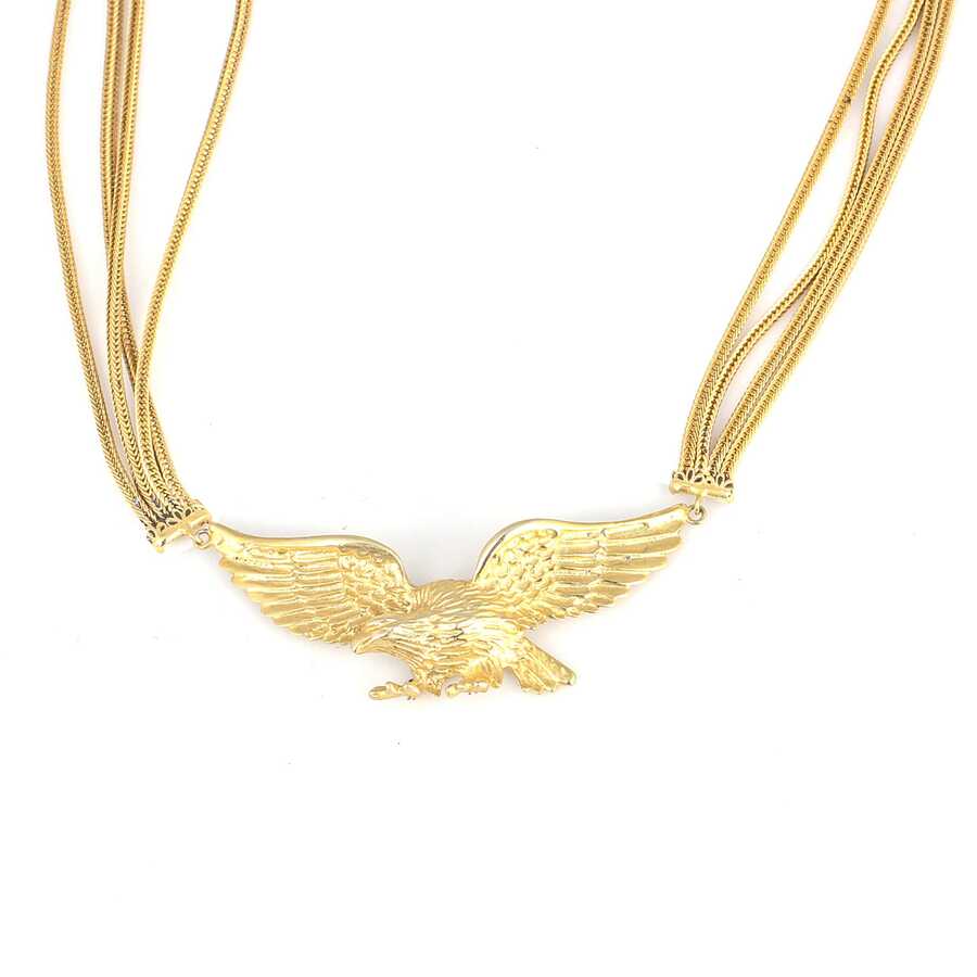 925 Sterling Silver Eagle Necklace - Bold Multi-Chain Design