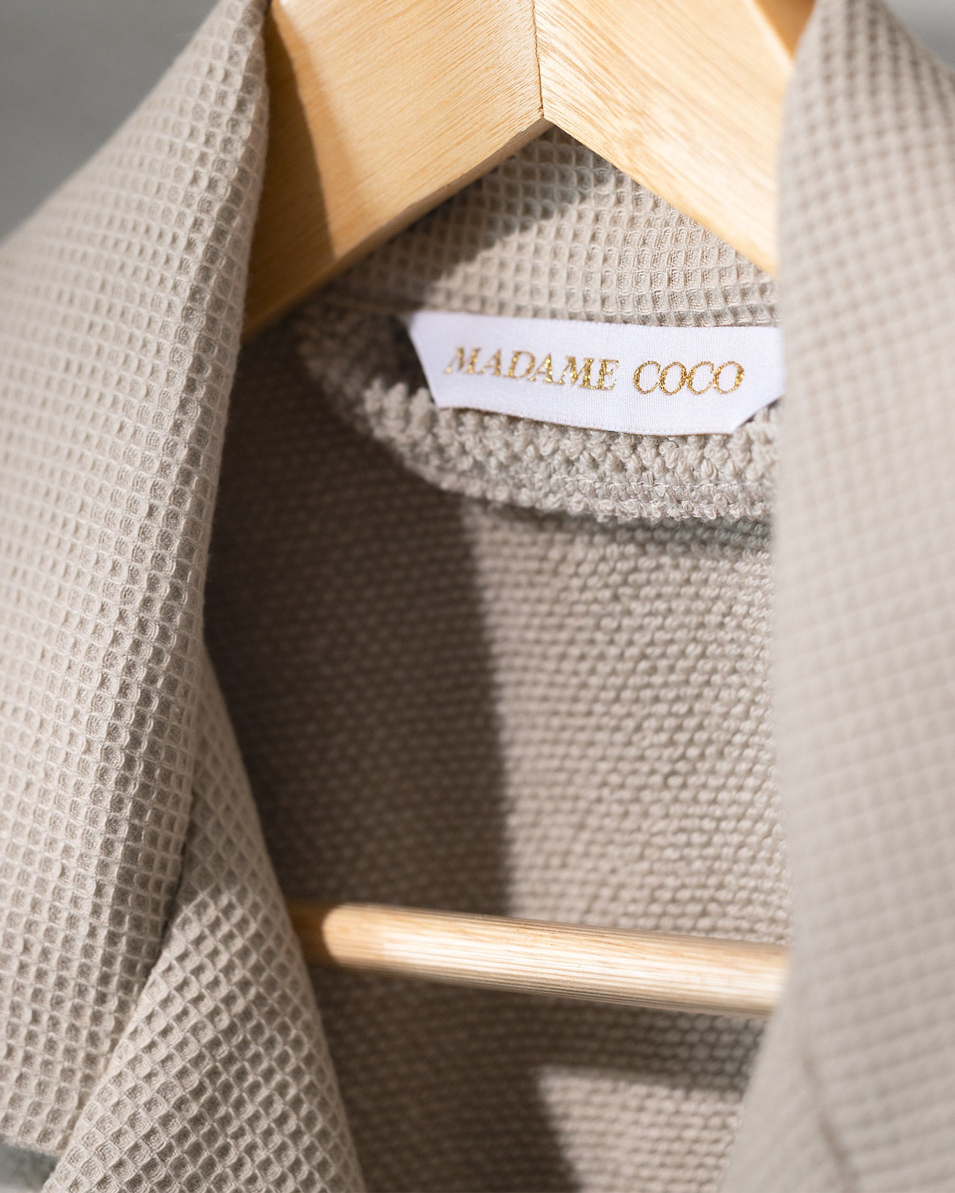 Luxury 100% Cotton Bathrobe Set - Beige - S/M Size