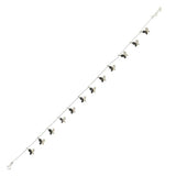 Premium Sterling Silver Butterfly Anklet Bracelet White Black Stone