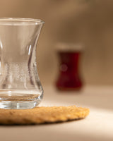 Clear Glass 6-Piece Tea Glass Set - Delicate Daisy Touch Design