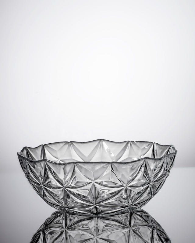 Clear Glass Salad Bowl - 24 cm Serving Dish