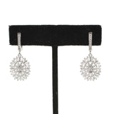 925 Sterling Silver Oval Baguette Zircon Dangle Earrings