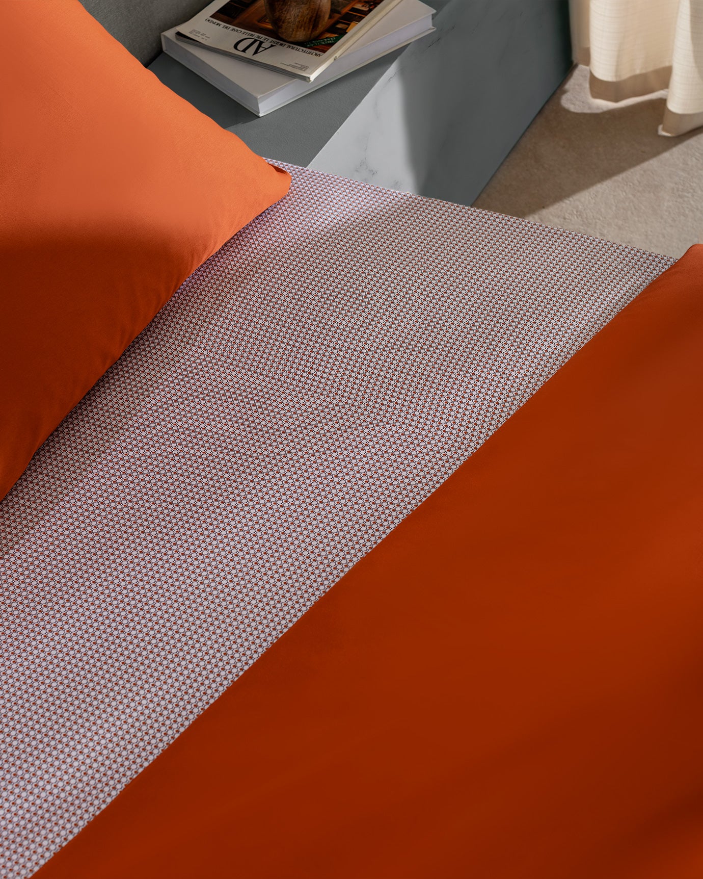 100% Cotton Sateen Single Duvet Cover Set - Printed Pattern