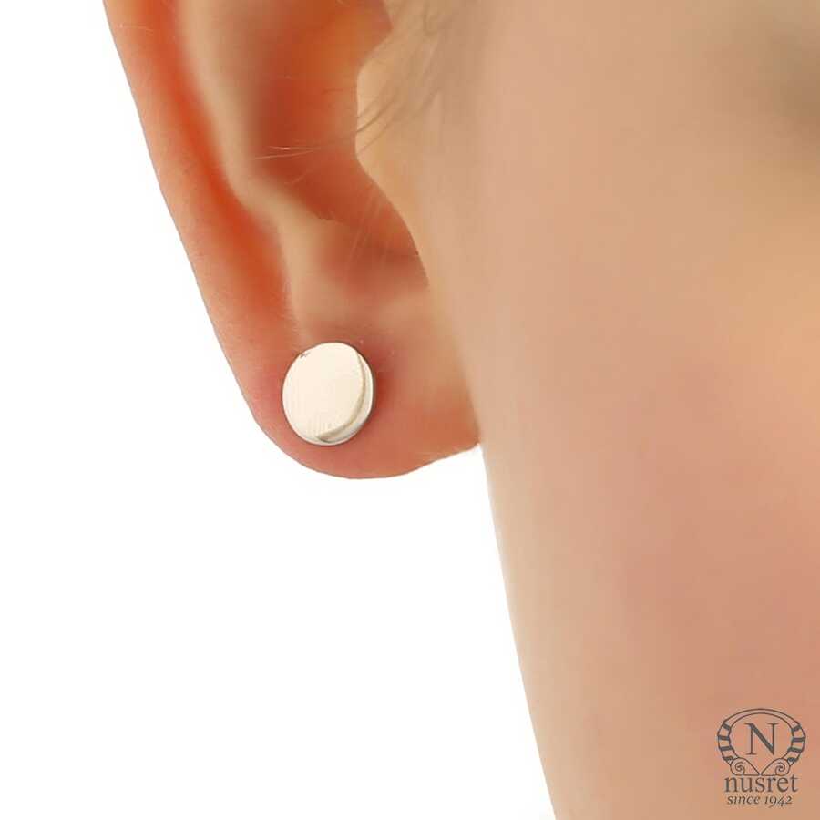 Sterling Silver Minimalist Round Stud Earrings - Everyday Essential