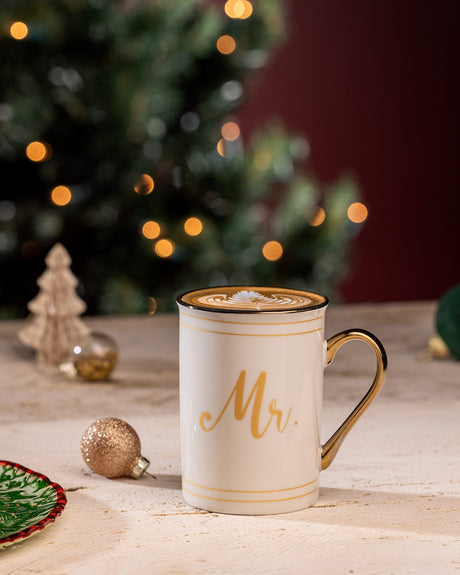 New Bone China Coffee Cup - Elegant Gold-Trimmed Design