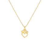 925 Sterling Silver Crown Heart Pendant Necklace - Symbol of Love