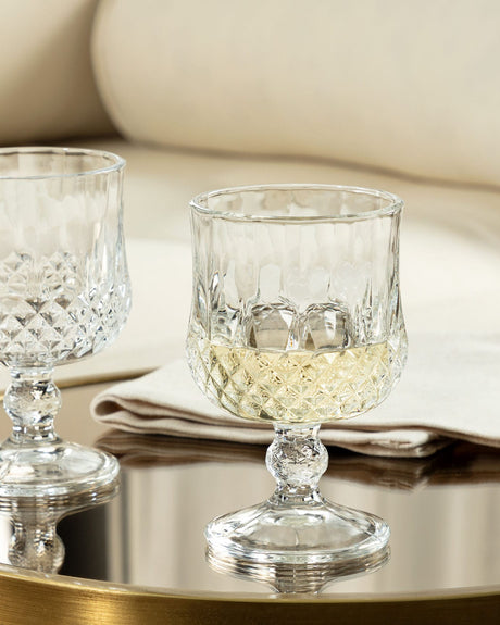 Clear Glass 4-Piece Wine Glass Set - Audrey Short Style