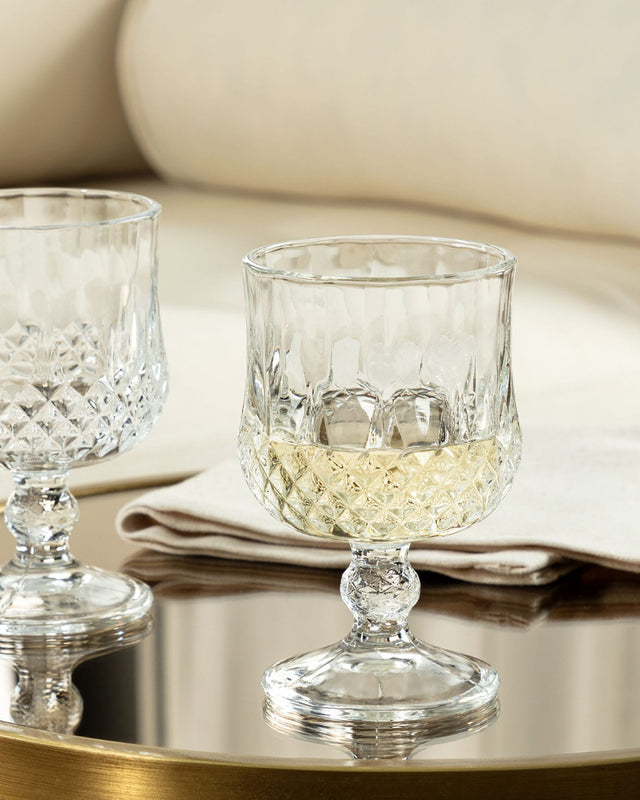Clear Glass 4-Piece Wine Glass Set - Audrey Short Style