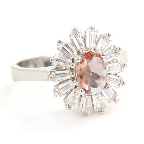 Sterling Silver Oval Zultanite & Baguette Ring - Color Change Gem
