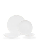 New Bone China 6-Person Dinner Set - White & Gold Elegance