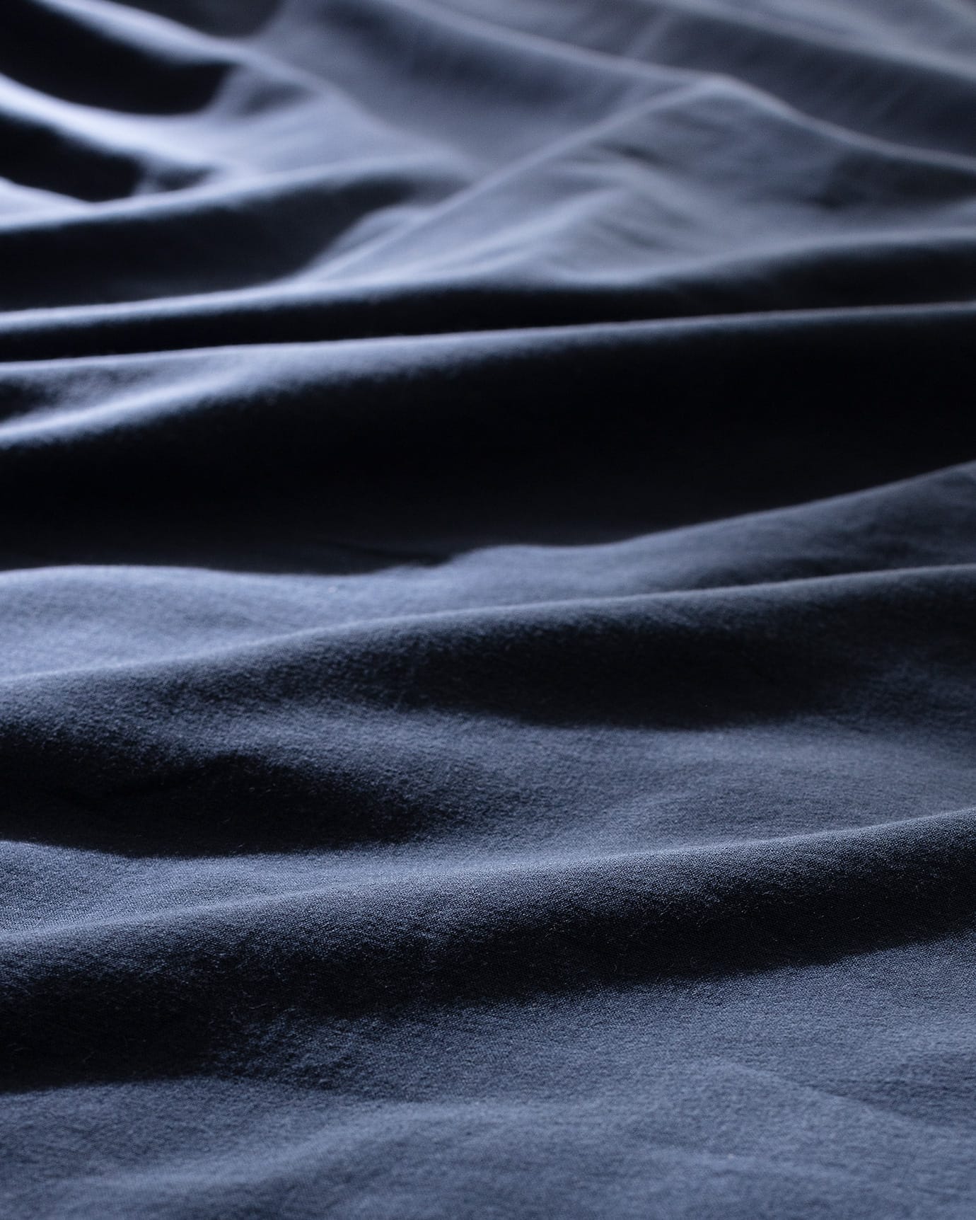 Double 100% Cotton Washed Duvet Cover Set with Tie Closure - Blue/Navy