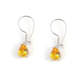 Professional Grade Sterling Silver Citrine Drop Earrings