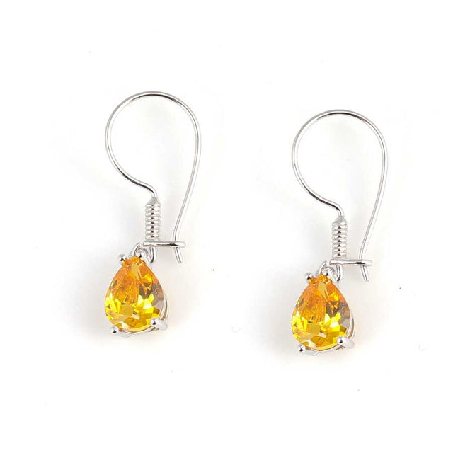 Professional Grade Sterling Silver Citrine Drop Earrings