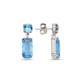 Boucles d'oreilles pendantes en cristal coussin et baguette - Éclat moderne