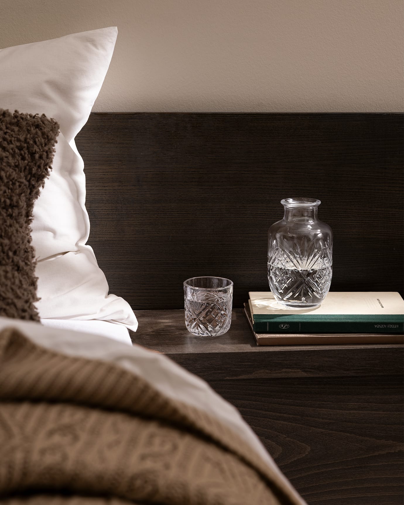Clear Glass Bedside Carafe - Elegant & Functional Design
